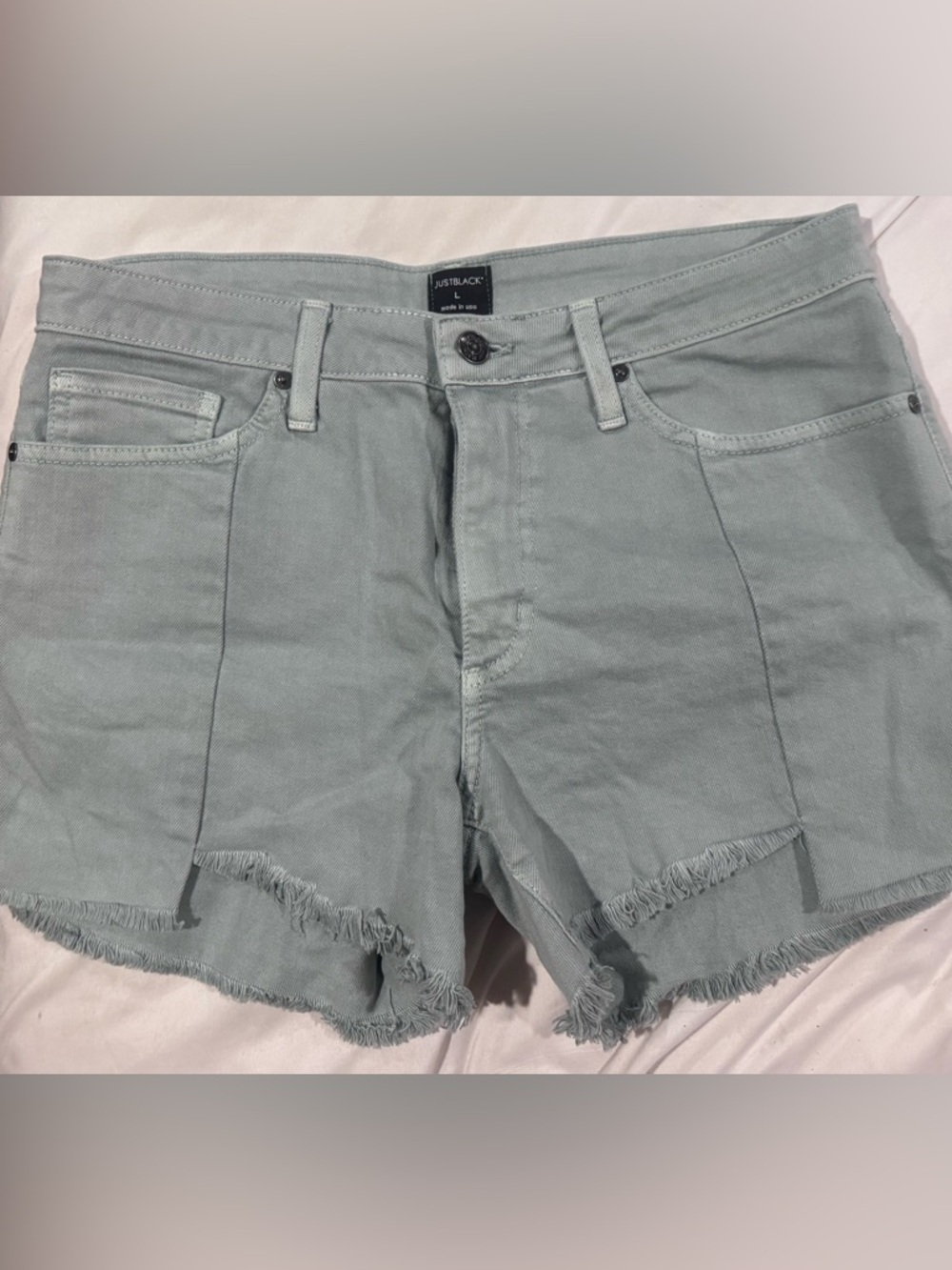 Never worn Just Black Sage Green Frayed Hem Women's Shorts